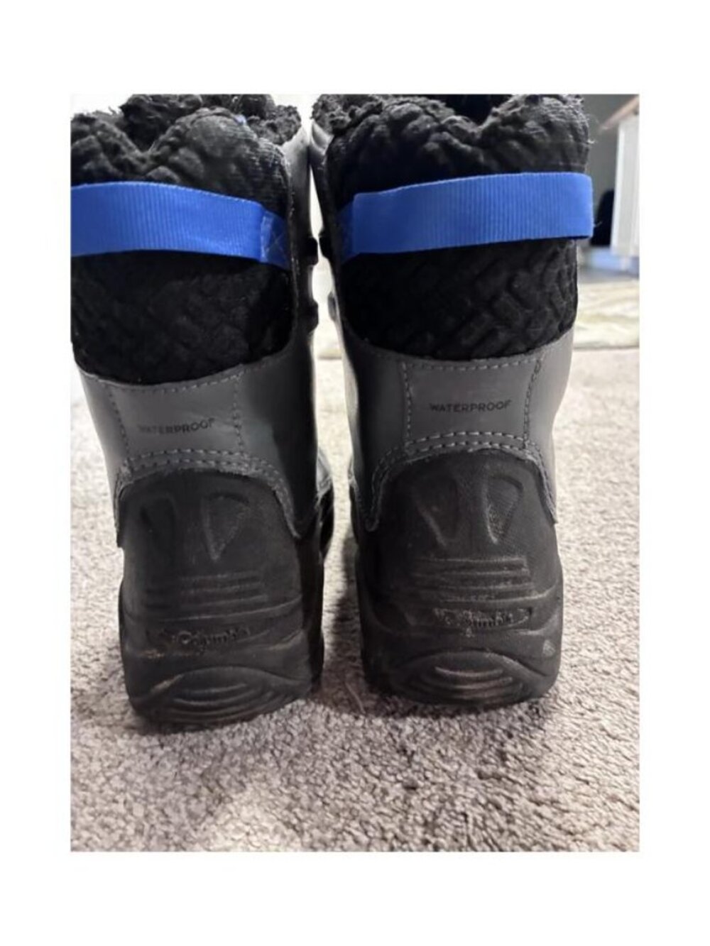 Columbia Snow Boots Size 6 Kids Black Blue